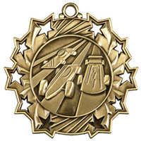 Ten Star - Pinewood Derby Medal 2.25" - Gold, Silver or Bronze
