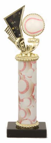 Baseball Spinner Trophy - Black Marble Base - Baseball Column