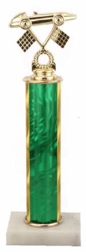 Racing Trophy - Asian Marble Base - Lava Flow - Green - Choose Your Size