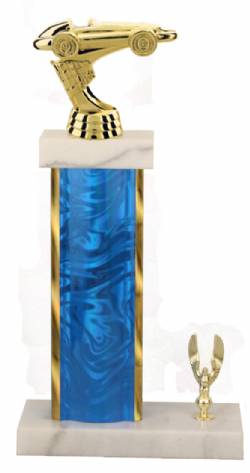 Racing Trophy - Asian Marble Base - Lava Flow - Blue/Gold