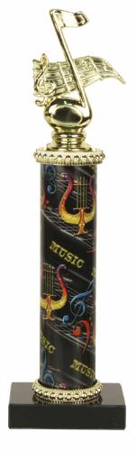 Deluxe Music Note Trophy - Marble Base - Music Column