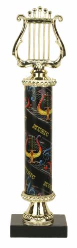 Deluxe Music Lyre Trophy - Marble Base - Music Column