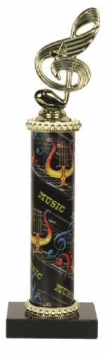 Deluxe Music Note Trophy - Marble Base - Music Column