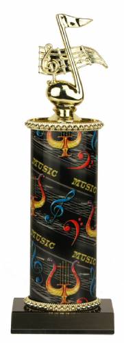 Deluxe Music Note Trophy - Marble Base - Music Wide Column