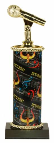 Deluxe Singing Microphone Trophy - Marble Base - Music Column
