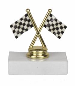 3.5" Participant Racing Trophy - Pinewood Derby - Racing Flags