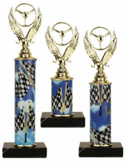 Racing Trophy Set of 3 - Pinewood Derby - Pinecar - Choose your Column Color