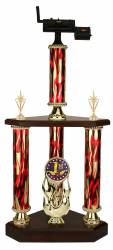 3 Post BBQ Smoker Cooking Trophy - 25.5 "