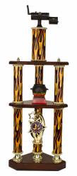 3 Post 2 Tier BBQ Smoker Chili Cook-Off Trophy - 31.5"