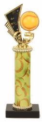 Female Softball Trophy - Black Marble Base - Softball Column