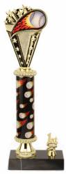 Baseball Trophy - Black Marble Base - Flame Column