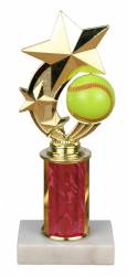 Spinner Softball Trophy - Marble Base - Pink Column
