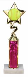 Softball Trophy - Marble Base - Pink Column
