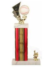 Single Wide Column Trophy - Baseball