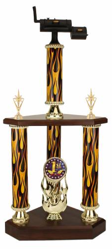 3 Post BBQ Smoker Cooking Trophy - 25.5 "