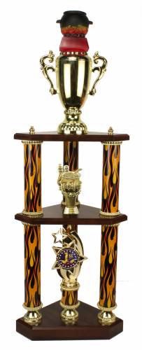 3 Post 2 Tier BBQ Best Chili Cook-Off Trophy - 32.5"