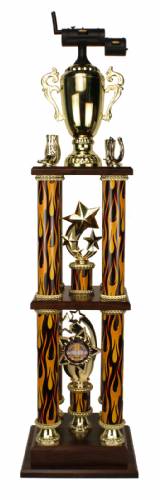 4 Post BBQ Champion Cook-Off Trophy - Western Theme- 36"