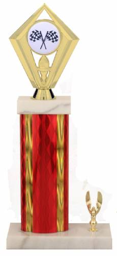 Racing Trophy - Asian Marble Base - Diamond - Red/Gold