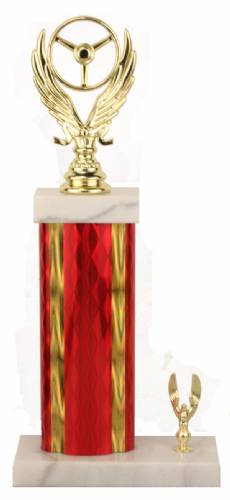 Racing Trophy - Asian Marble Base - Diamond - Red/Gold