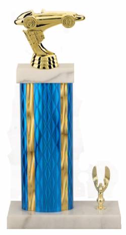 Racing Trophy - Asian Marble Base - Diamond - Blue/Gold