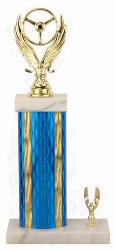 Racing Trophy - Asian Marble Base - Diamond - Blue/Gold