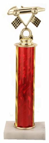 Racing Trophy - Asian Marble Base - Lava Flow - Red - Choose Your Size