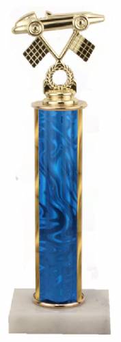 Racing Trophy - Asian Marble Base - Lava Flow - Blue - Choose Your Size