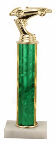 Racing Trophy - Asian Marble Base - Lava Flow - Green - Choose Your Size