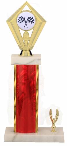 Racing Trophy - Asian Marble Base - Lava Flow - Red/Gold