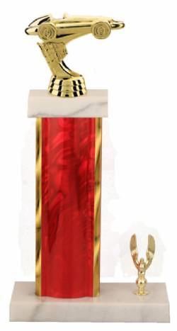 Racing Trophy - Asian Marble Base - Lava Flow - Red/Gold