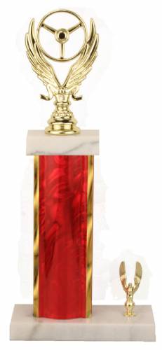 Racing Trophy - Asian Marble Base - Lava Flow - Red/Gold