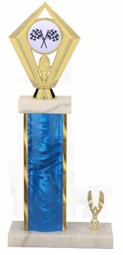 Racing Trophy - Asian Marble Base - Lava Flow - Blue/Gold