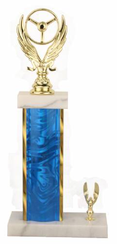 Racing Trophy - Asian Marble Base - Lava Flow - Blue/Gold