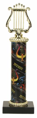 Deluxe Music Lyre Trophy - Marble Base - Music Column