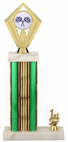 Racing Trophy - Asian Marble Base - Prism - Green/Gold