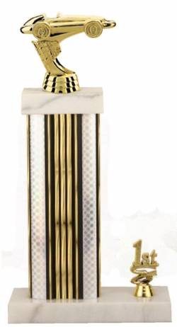 Racing Trophy - Asian Marble Base - Prism - Silver/Gold