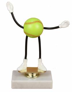 7" Bendable Softball Trophy - Marble Base