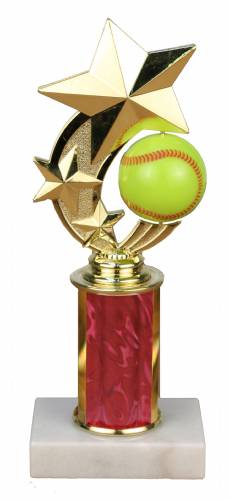 Spinner Softball Trophy - Marble Base - Pink Column