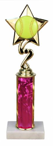 Softball Trophy - Marble Base - Pink Column