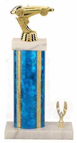 Racing Trophy - Asian Marble Base - Star Blast - Blue/Gold