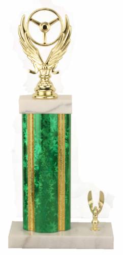 Racing Trophy - Asian Marble Base - Star Blast - Green/Gold