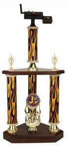 3 Post BBQ Smoker Cooking Trophy - 25.5 "