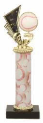 Baseball Spinner Trophy - Black Marble Base - Baseball Column