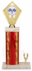 Racing Trophy - Asian Marble Base - Diamond - Red/Gold