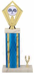 Racing Trophy - Asian Marble Base - Diamond - Blue/Gold