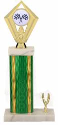 Racing Trophy - Asian Marble Base - Diamond - Green/Gold