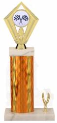 Racing Trophy - Asian Marble Base - Diamond - Orange/Gold