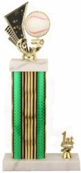 Baseball Trophy - Asian Marble Base - Prism - Green/Gold