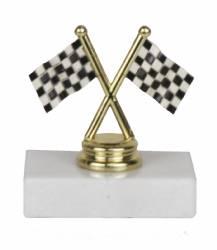 3.5" Participant Racing Trophy - Pinewood Derby - Racing Flags