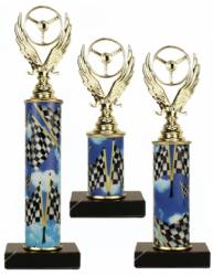 Racing Trophy Set of 3 - Pinewood Derby - Pinecar - Choose your Column Color